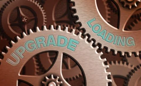Text sign showing Upgrade Loading. Conceptual photo advancement of applications Stock Illustration