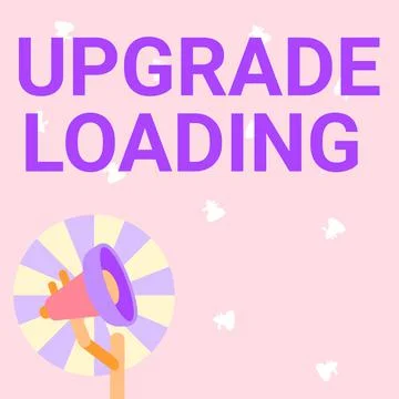 Text sign showing Upgrade Loading. Business approach advancement of applications Stockillustratie