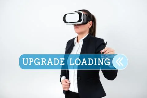 Text sign showing Upgrade Loading. Business approach advancement of applications Stockfoto's