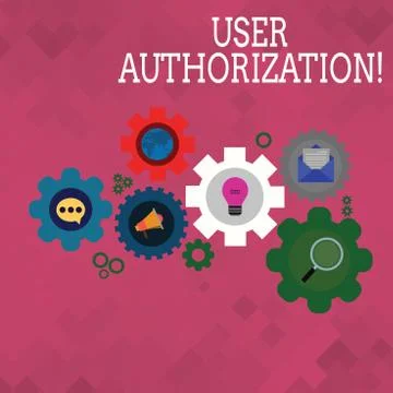 Text sign showing User Authorization. Conceptual photo security mechanism to Stock Illustration