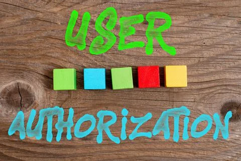 Text sign showing User Authorization. Business approach security mechanism to Stock Photos