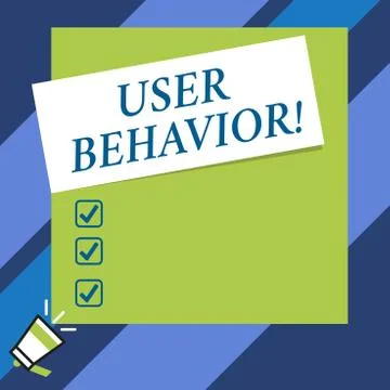 Text sign showing User Behavior. Conceptual photo focuses on user activity as Stock Illustration