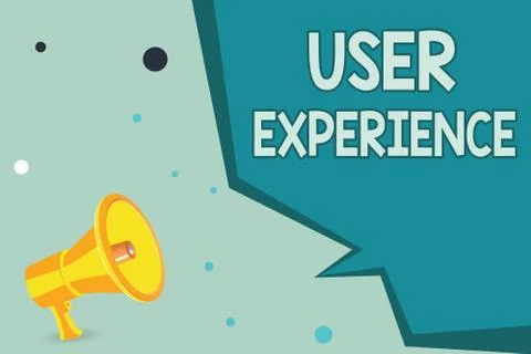 Text sign showing User Experience. Conceptual photo using website especially in Illustrazione stock