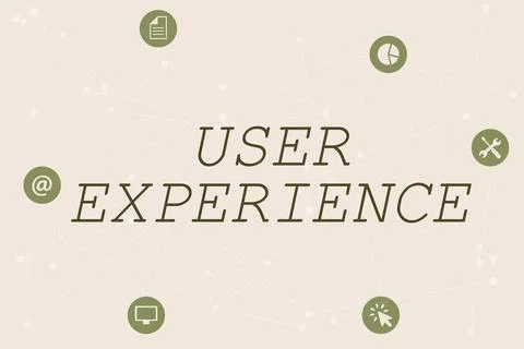 Text sign showing User Experience. Word Written on how a person reacts and feels Stock Illustration