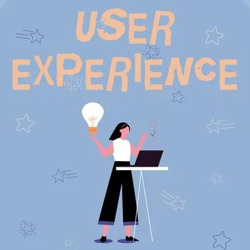 Text sign showing User Experience. Business concept using website especially in Stock Illustration