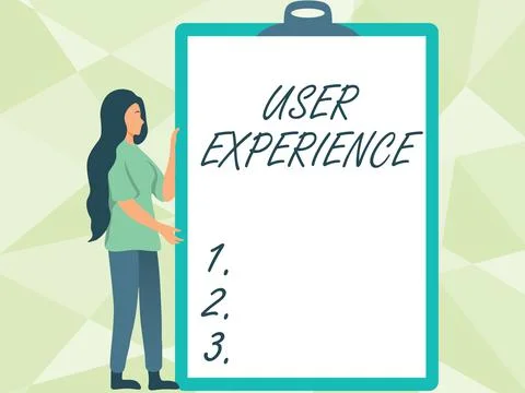 Text sign showing User Experience. Business idea how a person reacts and feels Stock Illustration