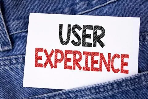 Text sign showing User Experience. Conceptual photo Customer experience feedb Stock Photos
