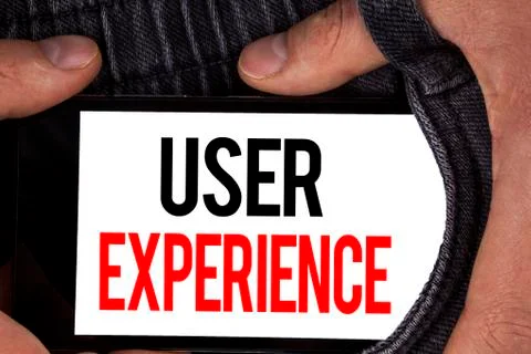 Text sign showing User Experience. Conceptual photo Customer experience feedb Stock Photos