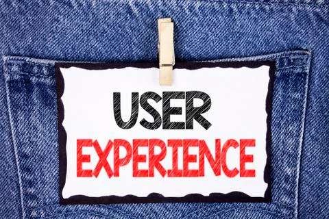 Text sign showing User Experience. Conceptual photo Customer experience feedb Stock Photos