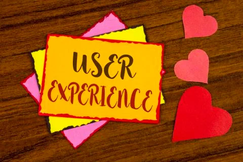 Text sign showing User Experience. Conceptual photo Customer experience feedb Stock Photos