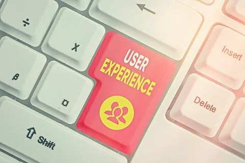Text sign showing User Experience. Conceptual photo how an individual reacts and Stock Photos