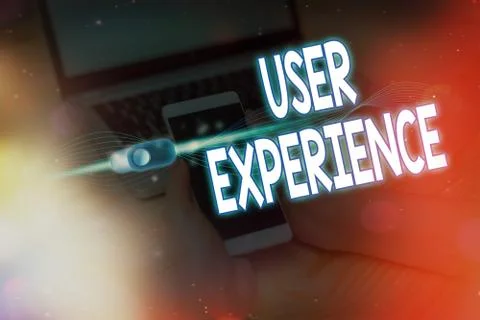 Text sign showing User Experience. Conceptual photo how an individual reacts and Stock Photos