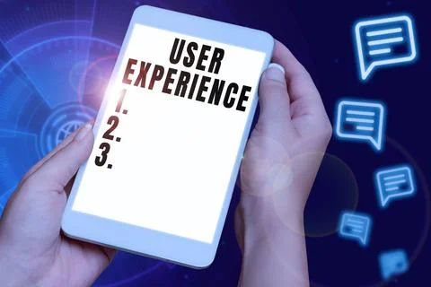 Text sign showing User Experience. Business concept how a person reacts and Stock Photos