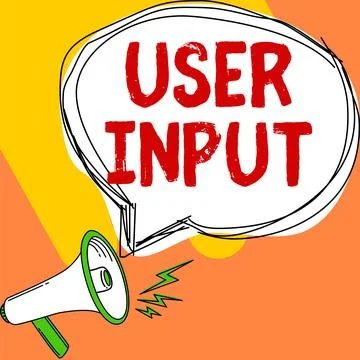 Text sign showing User Input. Conceptual photo Any information or data that is Stock Illustration