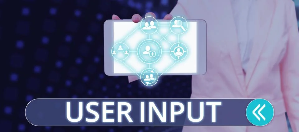 Text sign showing User Input. Internet Concept Any information or data that is Stock Photos