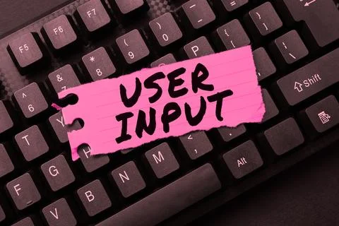 Text sign showing User Input. Business showcase Any information or data that is 스톡 사진