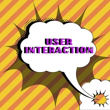 Text sign showing User Interaction. Word for how the customer acts on the system イラスト素材