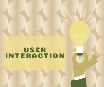 Text sign showing User Interaction. Business showcase how the customer acts on Stock Illustration