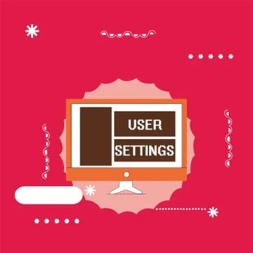 Text sign showing User Settings. Conceptual photo Configuration of appearance 스톡 일러스트