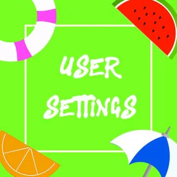 Text sign showing User Settings. Conceptual photo Configuration of appearance 스톡 일러스트