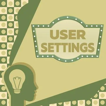 Text sign showing User Settings. Business idea Configuration of appearance Stock Illustration