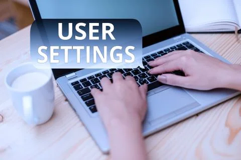 Text sign showing User Settings. Conceptual photo Configuration of appearance Stock Photos