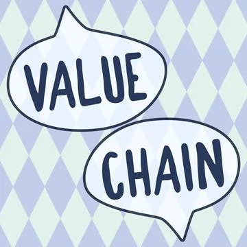 Text sign showing Value Chain. Business idea set of functional activities making Stock Illustration