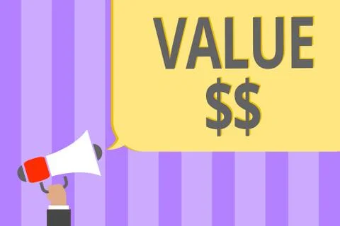 Text sign showing Value . Conceptual photo the worth of the process id of the Stock Illustration