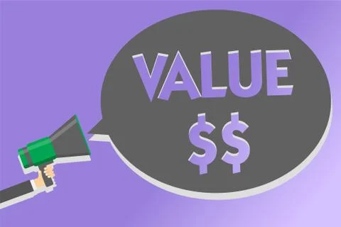 Text sign showing Value . Conceptual photo the worth of the process id of the Stock Illustration