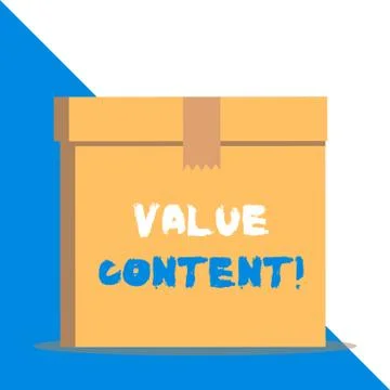 Text sign showing Value Content. Conceptual photo Quality content writing to get Stock Illustration