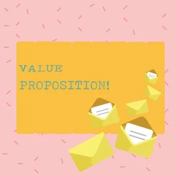 Text sign showing Value Proposition. Conceptual photo innovation service Illustrazione stock