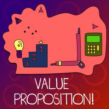 Text sign showing Value Proposition. Conceptual photo innovation service inte Illustrazione stock