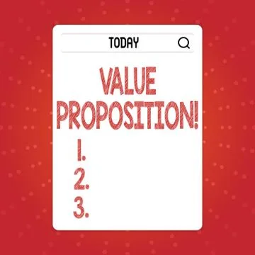 Text sign showing Value Proposition. Conceptual photo innovation service Stock Illustration