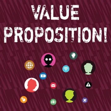 Text sign showing Value Proposition. Conceptual photo innovation service Illustrazione stock