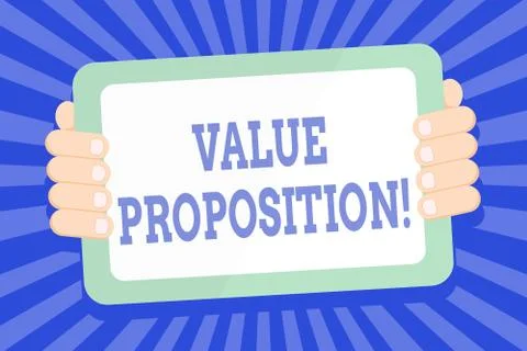 Text sign showing Value Proposition. Conceptual photo innovation service Stock Illustration
