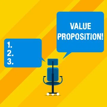 Text sign showing Value Proposition. Conceptual photo innovation service Illustrazione stock