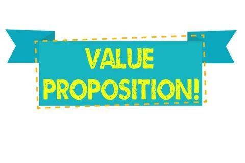 Text sign showing Value Proposition. Conceptual photo innovation service Stock Illustration