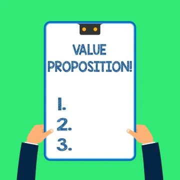 Text sign showing Value Proposition. Conceptual photo innovation service 库存插图