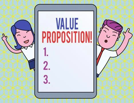 Text sign showing Value Proposition. Conceptual photo innovation service Illustrazione stock