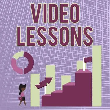 Text sign showing Video Lessons. Business concept Online Education material for Stock Illustration
