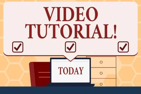 Text sign showing Video Tutorial. Conceptual photo method of transferring Stock Illustration