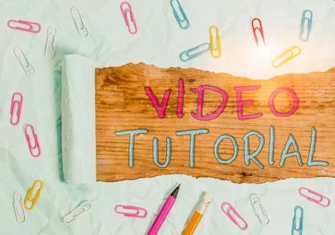 Text sign showing Video Tutorial. Conceptual photo method of transferring Stock Photos