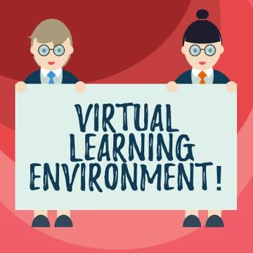 Text sign showing Virtual Learning Environment. Conceptual photo webbased Stockillustratie