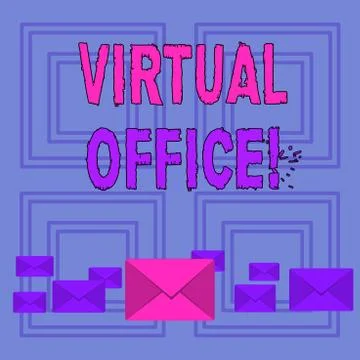 Text sign showing Virtual Office. Conceptual photo part of flexible workspace Illustrazione stock