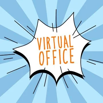 Text sign showing Virtual Office. Conceptual photo Mobile work-environment Stockillustratie