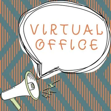 Text sign showing Virtual Office. Concept meaning Mobile work-environment Stockillustratie