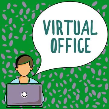 Text sign showing Virtual Office. Internet Concept Mobile work-environment Stock Illustration