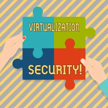Text sign showing Virtualization Security. Conceptual photo running multiple  Stock Illustration
