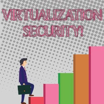 Text sign showing Virtualization Security. Conceptual photo running multiple  Stock Illustration