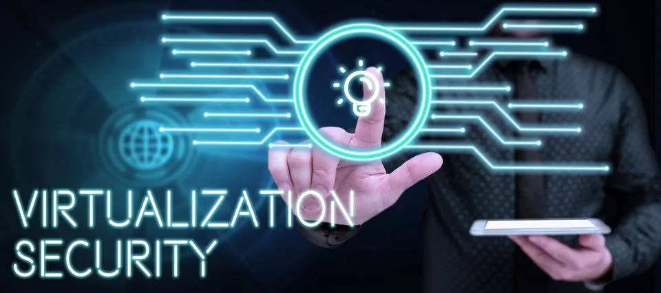 Text sign showing Virtualization Security. Conceptual photo application of Foto stock